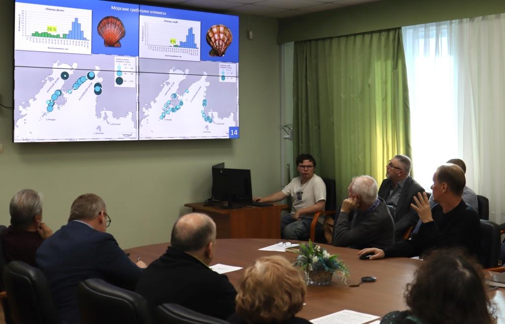 Анализ собранных данных позволил описать состояние скоплений массовых промысловых и перспективных для промысла беспозвоночных в исследованных районах