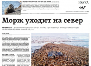 Тихоокеанский морж мигрирует всё дальше на север  из-за потепления Арктики и сокращения ледового покрова